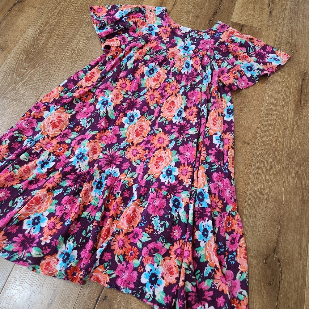 Vtg Only Necessities womens floral midi mumu dress large vacationcore bohocore - Picture 2 of 9